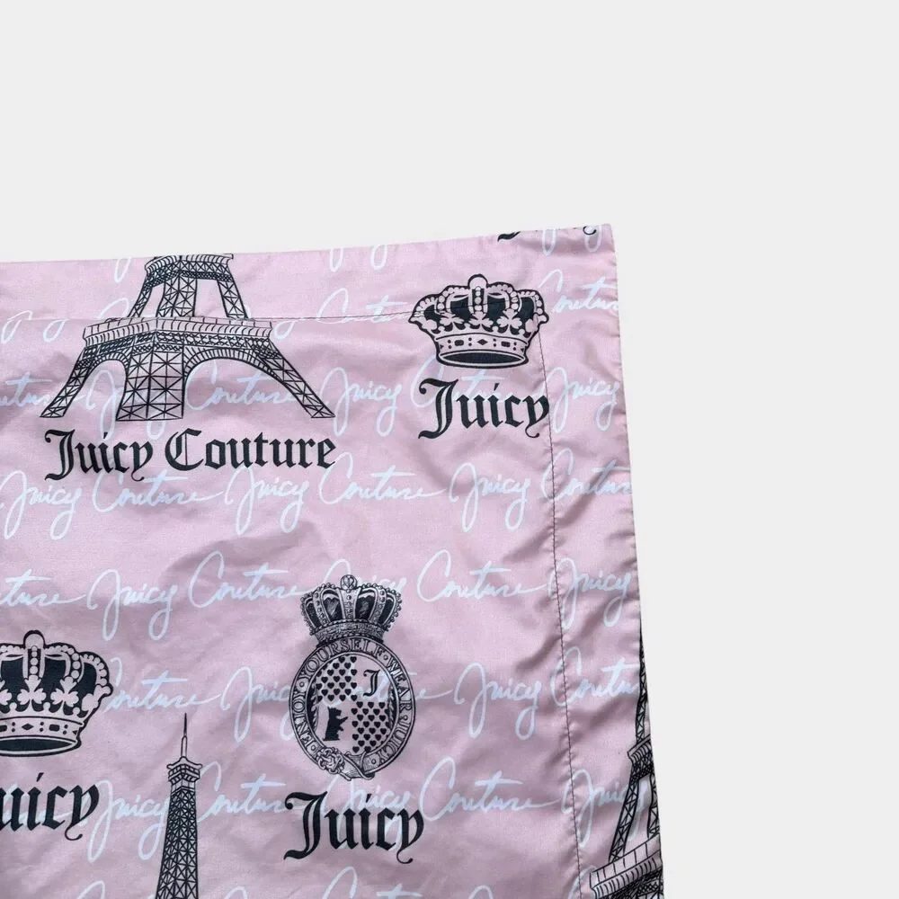 Juicy Couture Home Pillow Case Sham Pink Gray Eiffel Tower Paris France 20